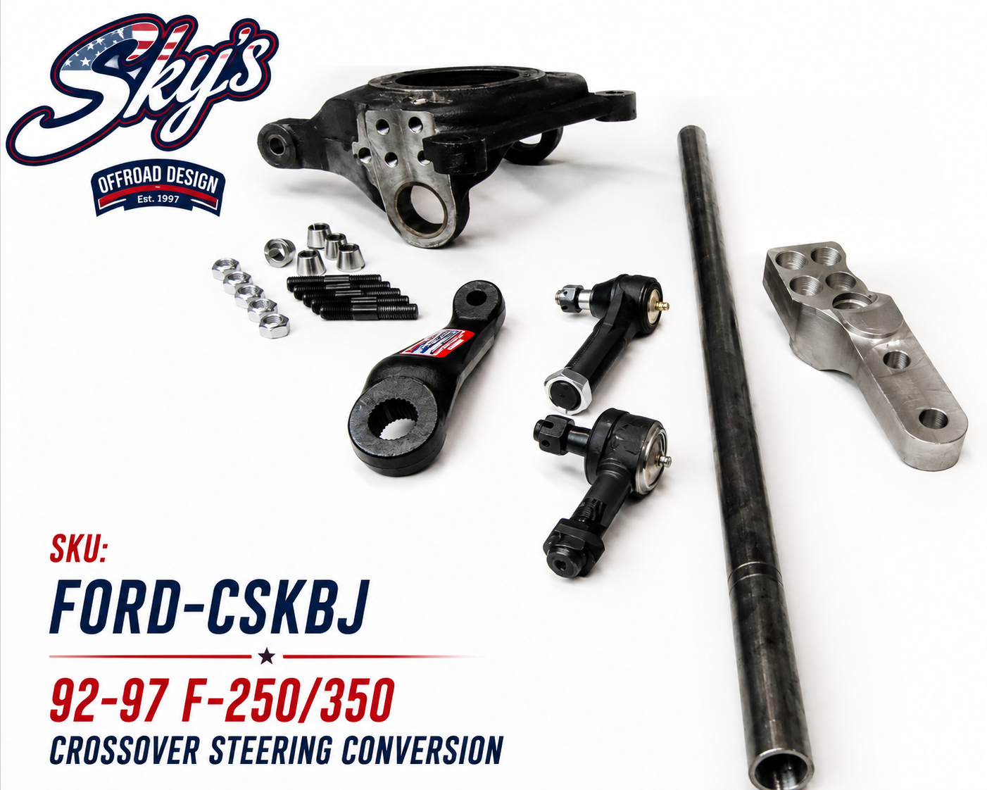 Sky's Offroad Design Dana 60 Crossover Steering Conversion – 1992–1997 Ford F-250/F-350