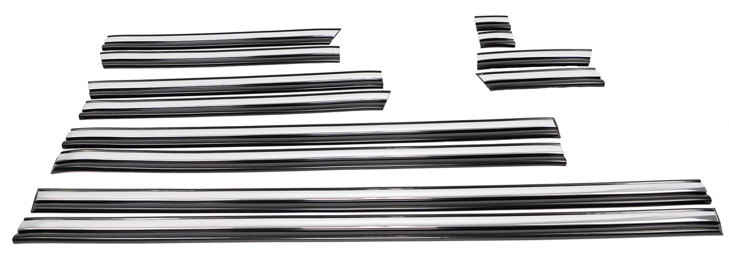 BLEM-Chrome Body Molding Set - Black - 1992-1997 F-Series & Bronco- Regular Cab- Short Bed