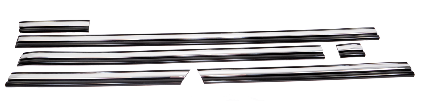 BLEM-Chrome Body Molding Set - Black - 1992-1997 F-Series & Bronco- Regular Cab- Short Bed