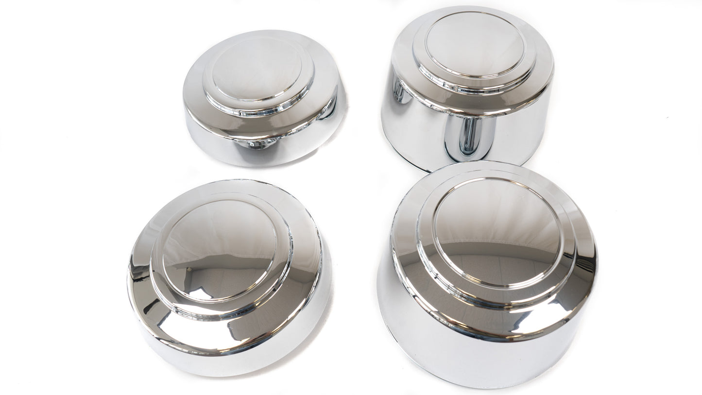 Front Wheel Center Hub Cap Set - (Front Closed) 2WD -Aftermarket