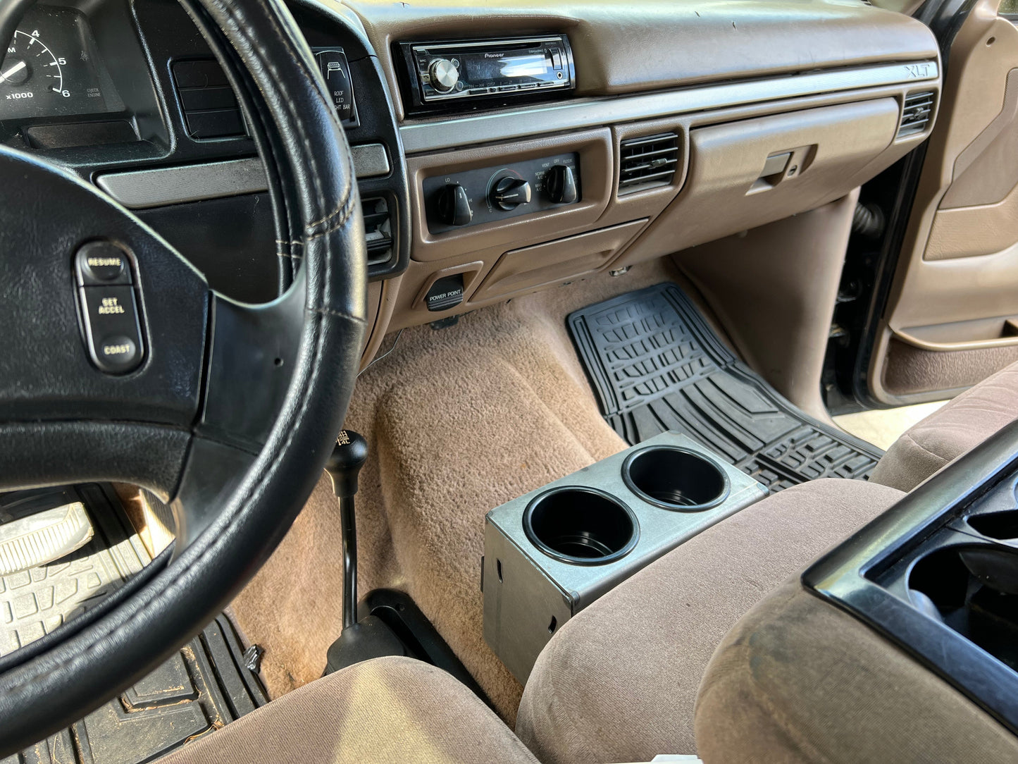 JC Customs Seat Mounted Console Cup Holder - 1992-1997 Ford F-Series