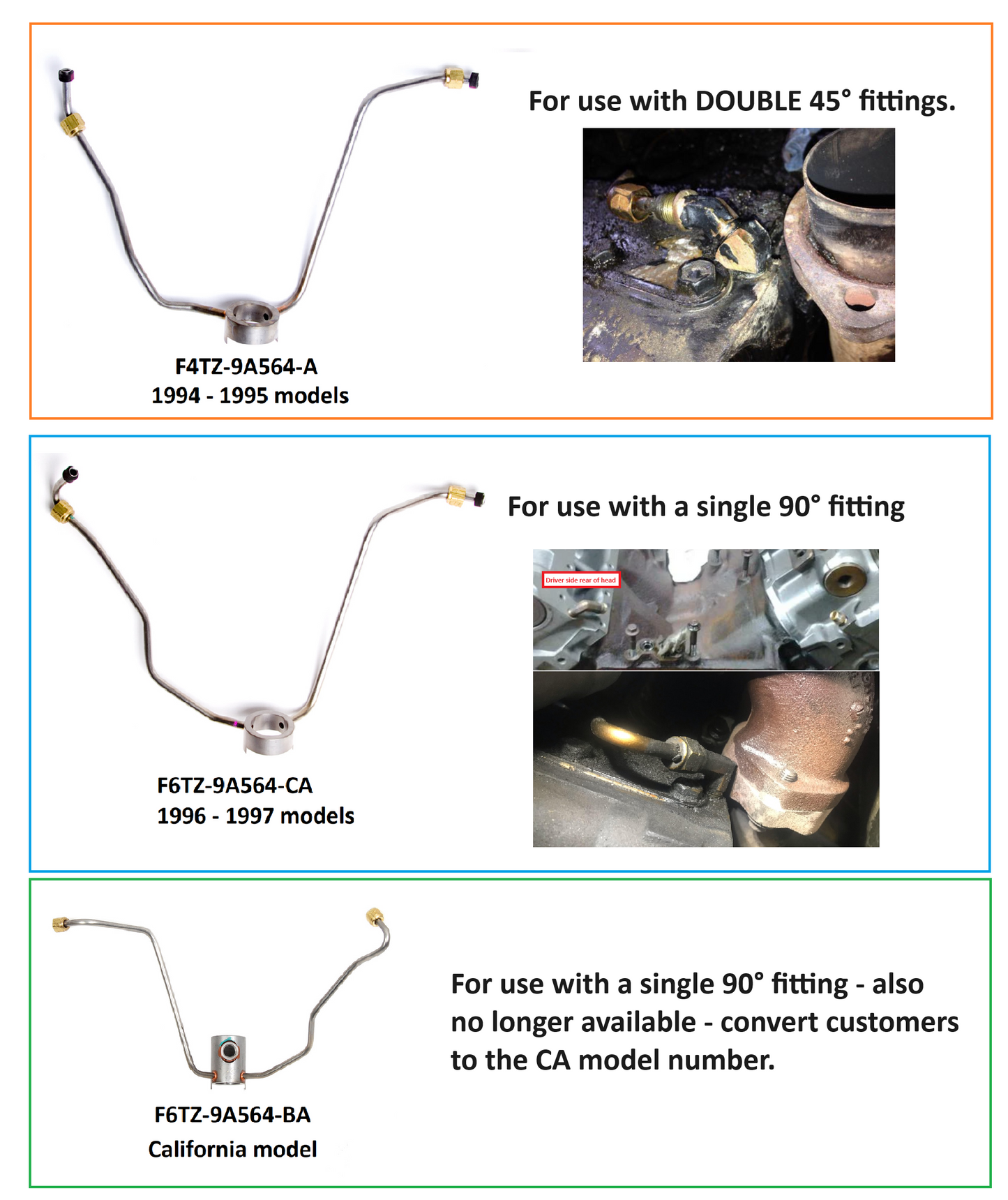 7.3 Powerstroke Fuel Supply Lines Ford - 1996-1997 Ford F-Series