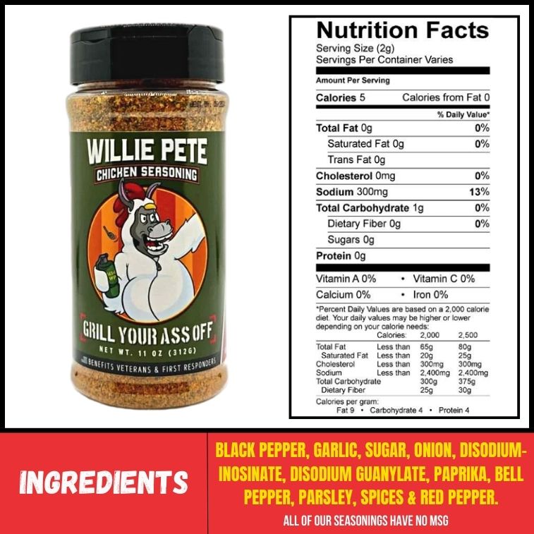 Grill Your Ass Off Willie Pete Chicken Seasoning
