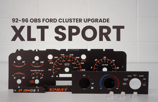 92-96 Cluster Faceplate Kit - XLT Sport - Gas