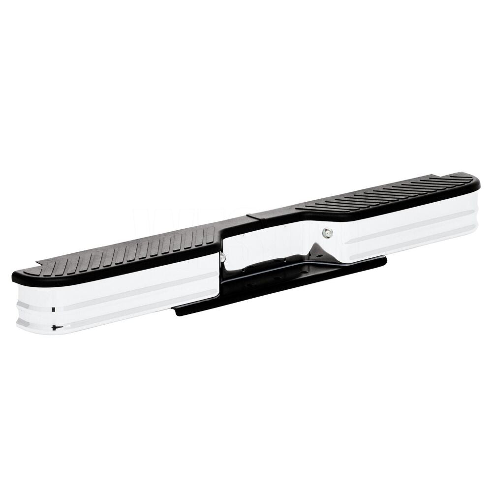 OEM Style Chrome Rear Bumper w/ Plastic Top Step Plate - 1980-1997 Ford F-Series/Bronco