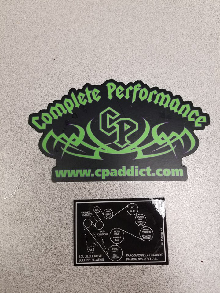 Reproduction Fan Belt Decal(Dual Tensioner)