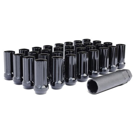 Bulge Acorn 9/16-18 Lug Nuts Splined - Black
