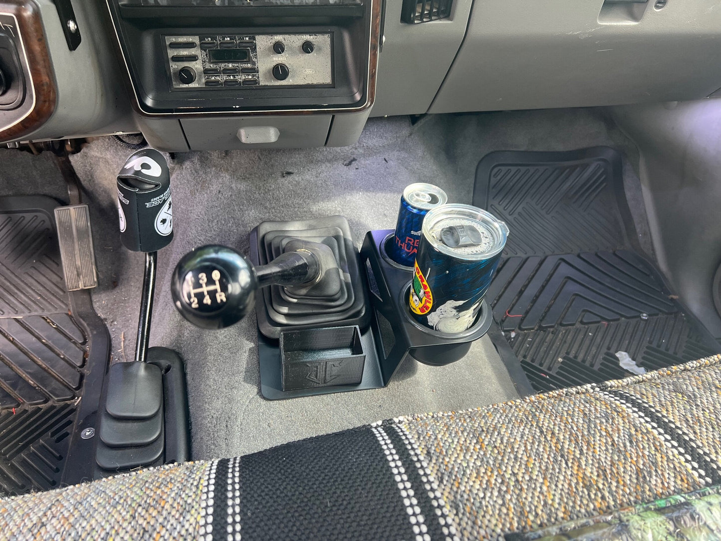 JC Customs - Shifter Mounted Cup Holder - 1992-1997 Ford F-Series & Bronco