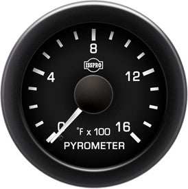 Isspro EV2 2 1/16' 0-1600 Pyrometer Gauge with Built-in Warning Light