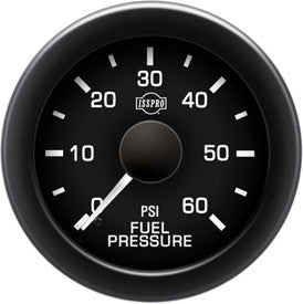 Isspro 2 1/16" 0-60PSI Fuel Pressure Gauge with Built-in Warning Light