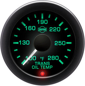 Isspro EV2 2 1/16" 100-280F Transmission Oil Temperature Gauge with Built-in Warning Light