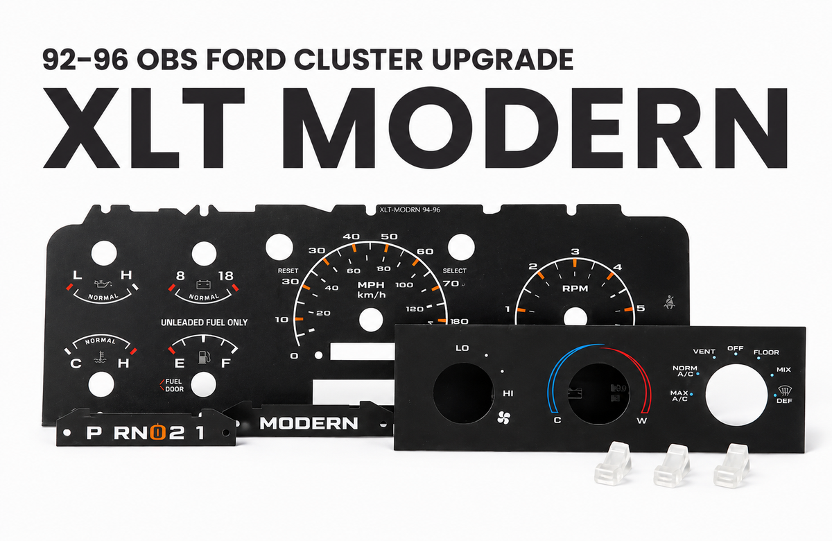92-96 Cluster Faceplate Kit - Gas - F-Series