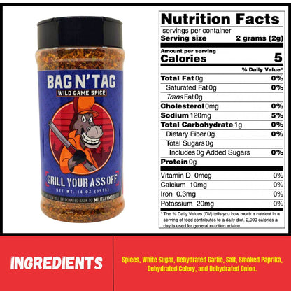 Grill Your Ass Off Bag N' Tag Wild Game Spice