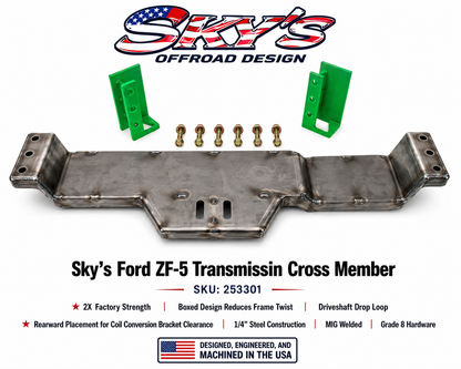 Sky's Offroad Design ZF-5 Transmission Crossmember – 1980–1997 Ford F-Series