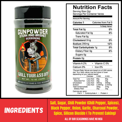 Grill Your Ass Off Gunpowder Steak & Brisket Seasoning