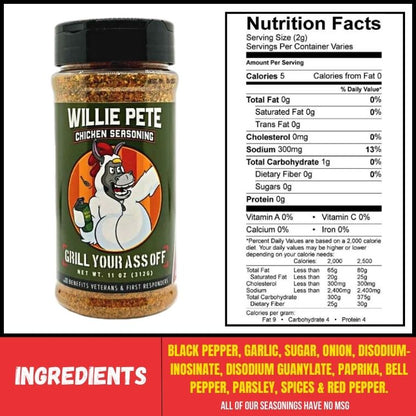 Grill Your Ass Off Willie Pete Chicken Seasoning