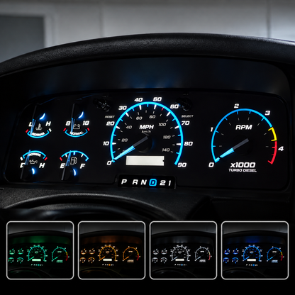 Cluster Faceplate Kit - Diesel - 1992-1997 Ford F-Series