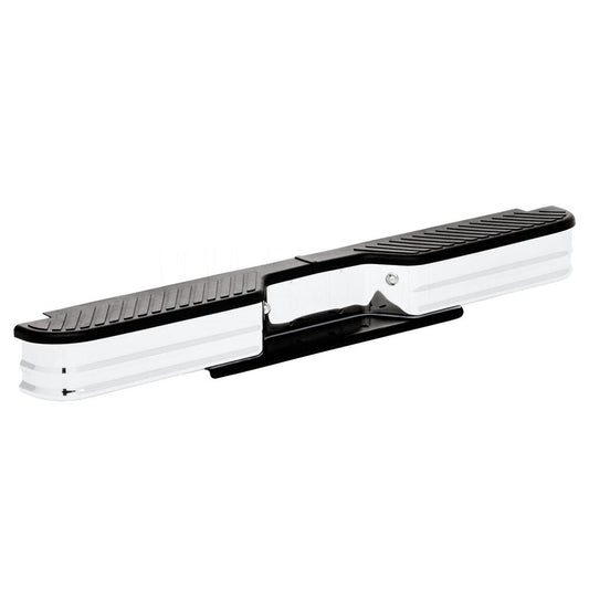 OEM Style Chrome Rear Bumper w/ Plastic Top Step Plate - 1980-1997 Ford F-Series/Bronco