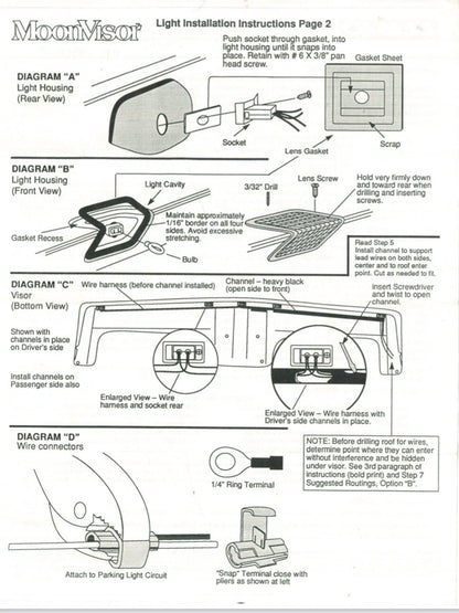 Lund Sun Visor Complete Install Kit: LED Wiring, Emblem, Hardware