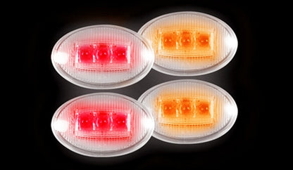 Recon CLEAR Led Dually Fender Lights, 1998-2010 Ford Superduty