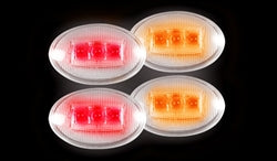Recon CLEAR Led Dually Fender Lights, 1998-2010 Ford Superduty