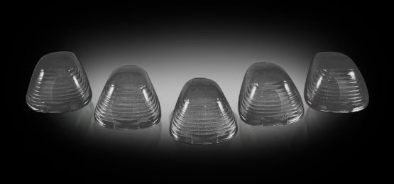Recon Lighting Ford 99-16 Superduty (5-Piece Set) Smoked Cab Roof Light Lenses Only & Amber Xenon Bu
